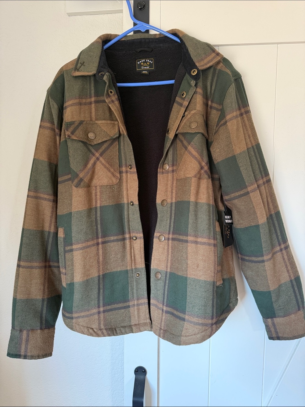Dark Seas Men's Brown & Green Plaid Shacket Jacket